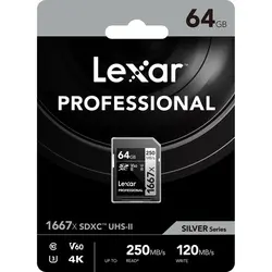 Lexar 64GB Professional 1667x UHS-II SDXC