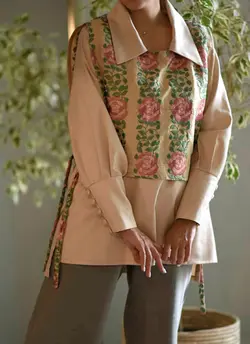 مانتو جلیقه سوزن دوزی