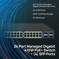 سوییچ ۲۴ پورت انجنیوس مدل EWS1200-28TFP ا Engenius EWS1200-28TFP 24 Port Switch