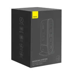 هاب 16 پورت بیسوس Baseus Working Station Multifunctional Type-C CAHUB-BG0G همراه با تبدیل | دراگون شاپ