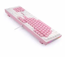 کیبورد ردراگون (white/pink) Keyboard Redragon K623 Hades | دراگون شاپ