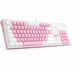 کیبورد ردراگون (white/pink) Keyboard Redragon K623 Hades | دراگون شاپ