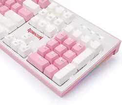 کیبورد ردراگون (white/pink) Keyboard Redragon K623 Hades | دراگون شاپ