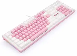 کیبورد ردراگون (white/pink) Keyboard Redragon K623 Hades | دراگون شاپ