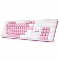 کیبورد ردراگون (white/pink) Keyboard Redragon K623 Hades | دراگون شاپ