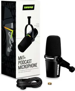 میکروفون شور Shure MV7+ Podcast Microphone | دراگون شاپ
