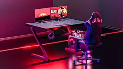 میز گیمینگ ارگونومی زئوس Gaming Desk ZEUS RGB Black | دراگون شاپ