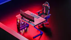 میز گیمینگ ارگونومی زئوس Gaming Desk ZEUS RGB Black | دراگون شاپ
