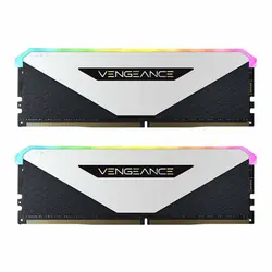 رم کورسیر RAM Corsair VENGEANCE RGB RT White 16GB 8GBx2 3200MHz CL16 | دراگون شاپ