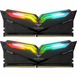 رم تیم گروپ مشکی RAM NIGHT HAWK RGB 32GB 16GBx2 3200Mhz CL16 | دراگون شاپ