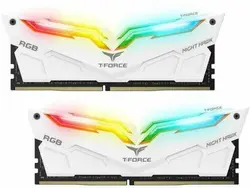 رم تیم گروپ سفید RAM NIGHT HAWK RGB 32GB 16GBX2 3000Mhz CL16 | دراگون شاپ