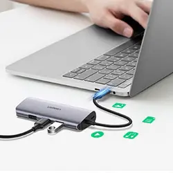 هاب مبدل یوگرین USB-C To 3*USB 3.0 A HUB مدل CM252 کد 60718