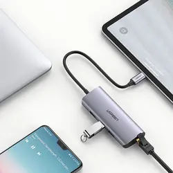 هاب مبدل یوگرین USB-C To 3*USB 3.0 A HUB مدل CM252 کد 60718
