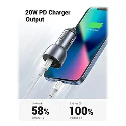 شارژر فندکی USB-C PD+USB-A QC (30+22.5)W یوگرین مدل CD213 - ایزی مارکت