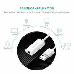 کابل تبدیل 2.0 USB به جک 3.5 میلی متری صدا یوگرین مدل US206 کد 30712