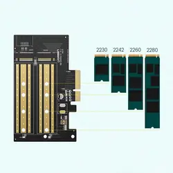 تبدیل M.2 M-Key+M.2 B-Key به PCle 3.0 4X یوگرین مدل CM302 کد 70504