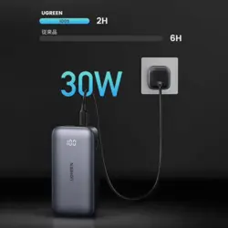 پاور بانک 30 وات یوگرین مدل PB208 کد 25185 با ظرفیت 10000 میلی آمپر ساعت