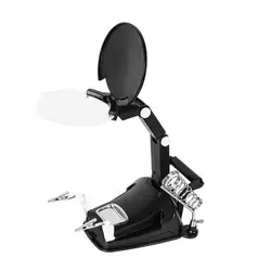 گیره مونتاژ ذره بین دار به همراه پایه هویه و نگهدارنده سیم لحیم مدل TH-7027