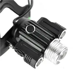 چراغ قوه پیشانی - هدلایت شارژی 3 لامپه چرخان با چراغ اضطراری