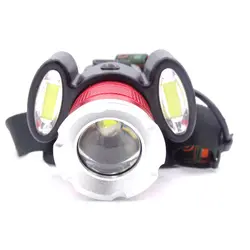 چراغ قوه پیشانی هدلایت شارژی 3 لامپه COB