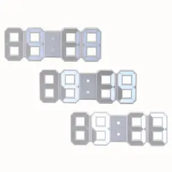 ساعت دیواری و رومیزی دیجیتال سه بعدی بدنه سفید مدل X Segment Clock
