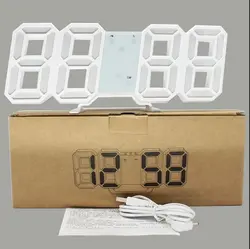 ساعت دیواری و رومیزی دیجیتال سه بعدی بدنه سفید مدل X Segment Clock