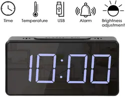 ساعت رومیزی دیجیتال زنگ دار آینه ای MSC-8039 بدنه مشکی