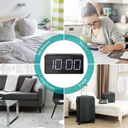 ساعت رومیزی دیجیتال زنگ دار آینه ای MSC-8039 بدنه مشکی