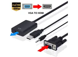 کابل مبدل VGA به HDMI به همراه خروجی صدا