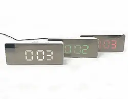 ساعت رومیزی دیجیتال آینه ای بدنه مشکی مدل DS-3698L