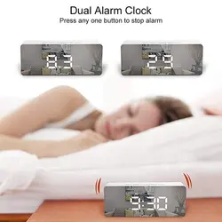 ساعت رومیزی دیجیتال آینه ای بدنه مشکی مدل DS-3698L