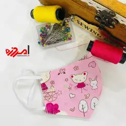 ماسک دو لایه پارچه ایی طرح دار کودک