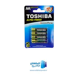 باتری نیم قلمی سوپر آلکالاین بسته 4 عددی توشیبا TOSHIBA مدل Alpha Power