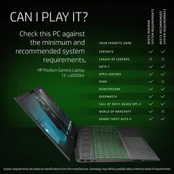 لپ تاپ اچ پی پاویلیون مدل Ci5 (10300H) 8GB 256GB SSD 4GB