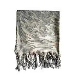 شال گردن طوسی طرح دار مردانه SH1018