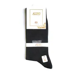 جوراب مردانه نخی ساده مشکی socks2007