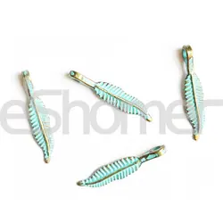 خرج کار پتینه آویزی طرح برگ کد khp1008 بسته 6 عددی