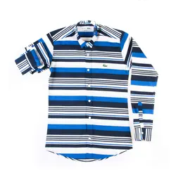 پیراهن مردانه راه راه طرح لاکوست P1001