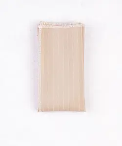 دستمال جیب طرح دار راه راه رنگ کرم PS1009