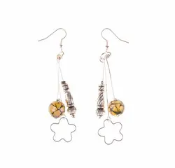 گوشواره آویزی فلزی دست ساز کد EC1131