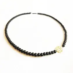 گردنبند سنگی خرج کار طلایی استیل