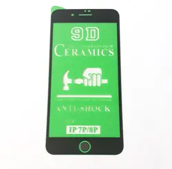 گلس محافظ صفحه نمایش سرامیکی براق 9D اپل مدل 7 پلاس مشکی