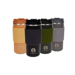 تراول ماگ دوجداره دورسیلیکونی استارباکس GB13 ظرفیت 450ml