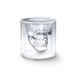 لیوان کریستال دوجداره طرح جمجمه DOOMED