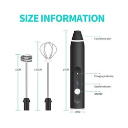کف‌ساز و هم‌زن شیر و قهوه شارژی USB مدل ‎UL3