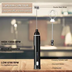 کف‌ساز و هم‌زن شیر و قهوه شارژی USB مدل ‎MF1