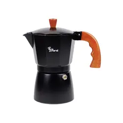 موکاپات بارنی مشکی دسته طرح چوب ظرفیت 6 کاپ