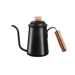 کتل قهوه مشکی دسته چوبی Drip مدل W903 ظرفیت 650ml