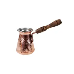 قهوه جوش و جذوه مسی دسته چوبی ظرفیت 1 تا 2 کاپ CP1