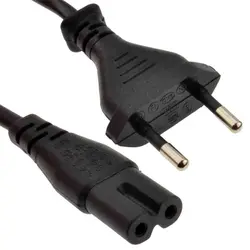 کابل برق دو پین منبع تغذیه ، کابل برق دو چاک ضبطی